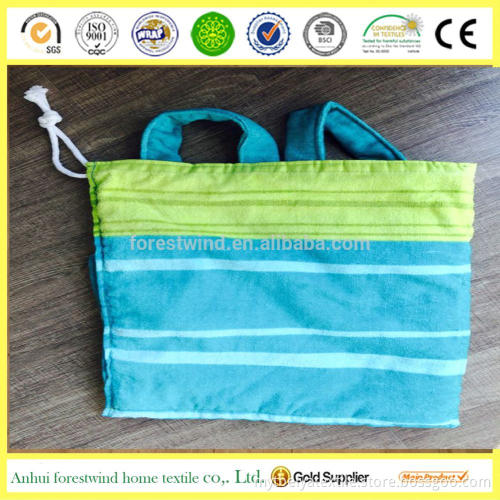 100% terry cotton rucksack with printed towel